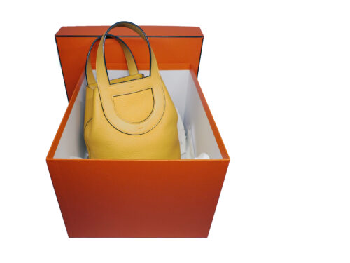 Hermes Picotin In The Loop 18 Sun/ Yellow Clemence Leather Palladium Hardware