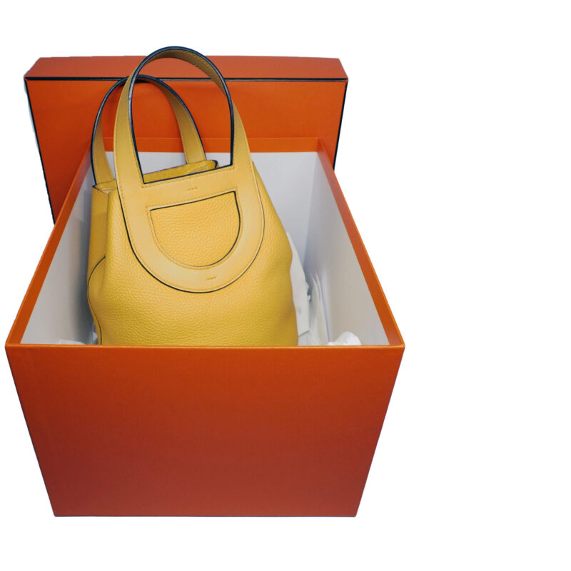Hermes Picotin In The Loop 18 Sun/ Yellow Clemence Leather Palladium Hardware